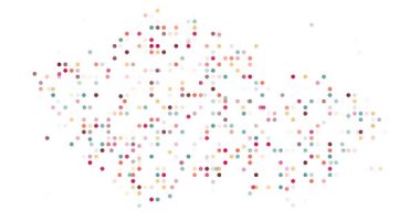 Modern Conceptual Art of Czech Map Emerging from Kinetic Particles