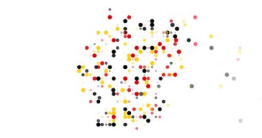 Emerging German Map Silhouette from Flying Circles in Generative Art