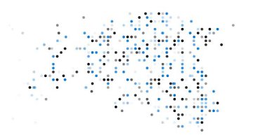 Aerial Particle Display Creating Estonia Map in Post-Conceptual Style