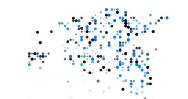 Generative art silhouette of Estonia emerging