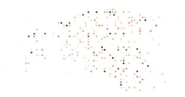 Modern Generative Video Depicting Estonian Map Formed from Flying Circles