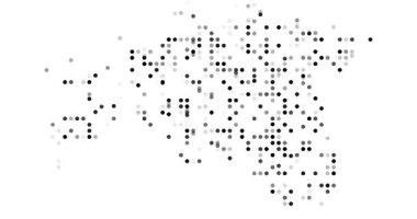 Modern Generative Video Depicting Estonian Map Formed from Flying Circles