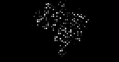 Abstract Silhouette of Brazil Emerging from Dynamic Particle Circles