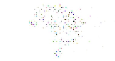 Flying circles assemble Brazil country shape