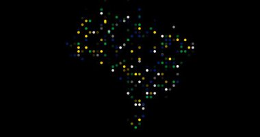Dynamic Generative Formation of Brazil Silhouette with Flying Dots