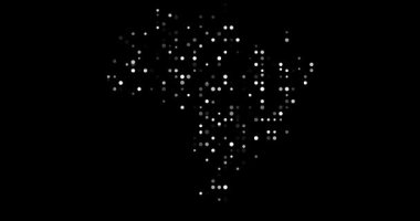 Modern Conceptual Art of Brazilian Map Emerging from Kinetic Particles