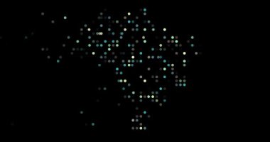 Emerging Brazilian Map Silhouette from Flying Circles in Generative Art