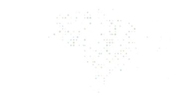 Brazil map formed by flowing artistic spheres