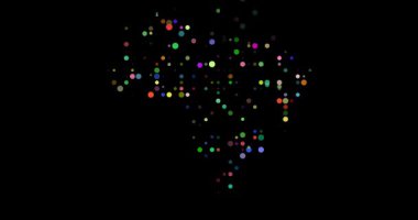 Generative flowing circles shaping Brazil silhouette