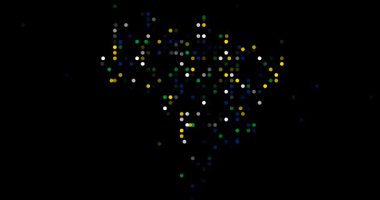 Visual Conceptual Art of Brazil Outline Assembled by Kinetic Particles