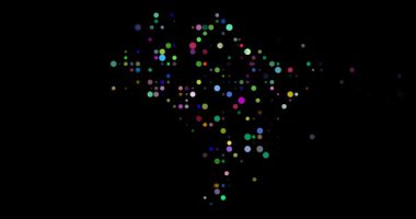Modern Generative Video Depicting Brazilian Map Formed from Flying Circles