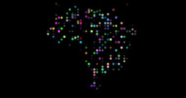 Generative art silhouette of Brazil emerging