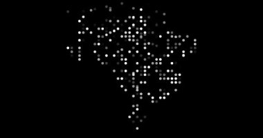 Emerging Brazilian Map Silhouette from Flying Circles in Generative Art