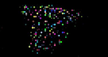 Silhouette of Spain Born from Generative Flying Circle Elements