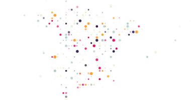 Creative circles motion forming Spain map