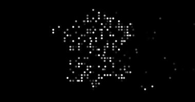 France's Map Silhouette Crafted by Generative Circle Invasions