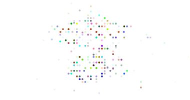 Generative art of France circles flying silhouette