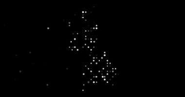 Circles flying together create United Kingdom map silhouette