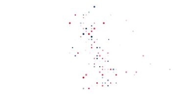 Flying circles abstractly forming map of United Kingdom
