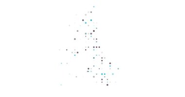 Generative Circles Assembling United Kingdom's Silhouette from Beyond Screen