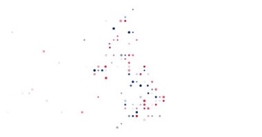 Flying Particles as Circles Revealing United Kingdom's Conceptual Country Shape