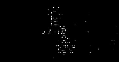 Flying circles abstractly forming map of United Kingdom