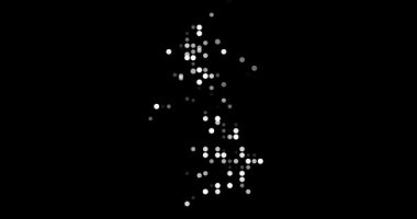 Digital generative circles outline United Kingdom abstract silhouette