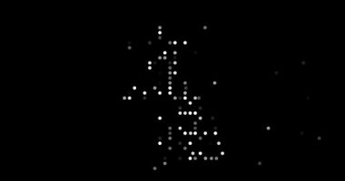 United Kingdom map silhouette with flying circles generative art