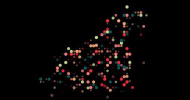 Flying spheres creating Guernsey map contour