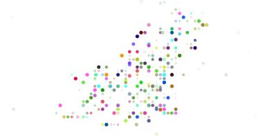 Guernsey island animated with dynamic abstract circles