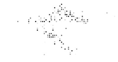 Circles Converging into Croatia's Silhouette in Generative Motion