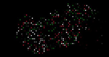 Silhouette of Hungary Born from Generative Flying Circle Elements