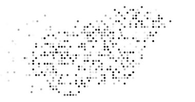 Post-Conceptual Generative Art Featuring Circles Forming Hungary's Shape