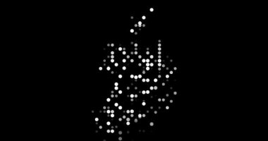 Ireland's Map Silhouette Crafted by Generative Circle Invasions