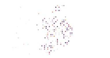 Flowing Abstract Circles Composing Ireland Map