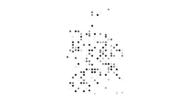 Flying Particles as Circles Revealing Ireland's Conceptual Country Shape