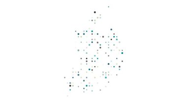 Ireland's Map Silhouette Crafted by Generative Circle Invasions