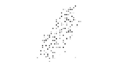 Isle of Man Silhouette Formed by Expanding Circles