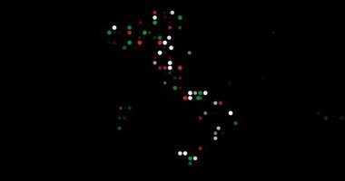 Motion Graphic Orbs Aggregating into Italy Territorial Form Video