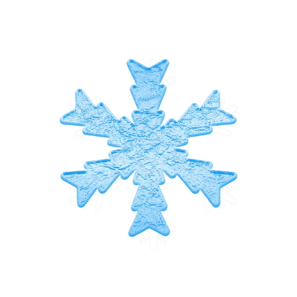 Снежинка Изолирована Белом — стоковое фото