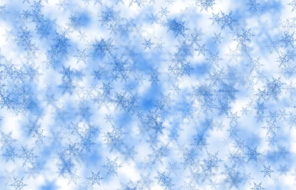 Digitálně Vytvořený Obraz Abstraktní Modré Sněhové Vločky Pozadí — Stock fotografie