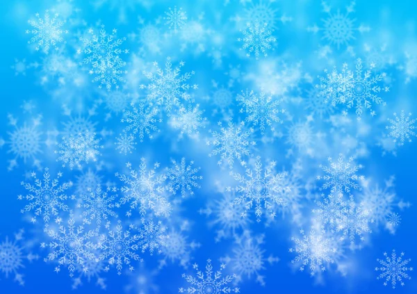 デジタルで作成されたアブストラクトブルーの雪片の背景画像 — ストック写真