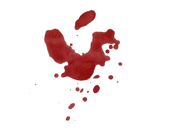 白い背景に隔離された赤血球のスプラッタ染色をデジタルレンダリング — ストック写真