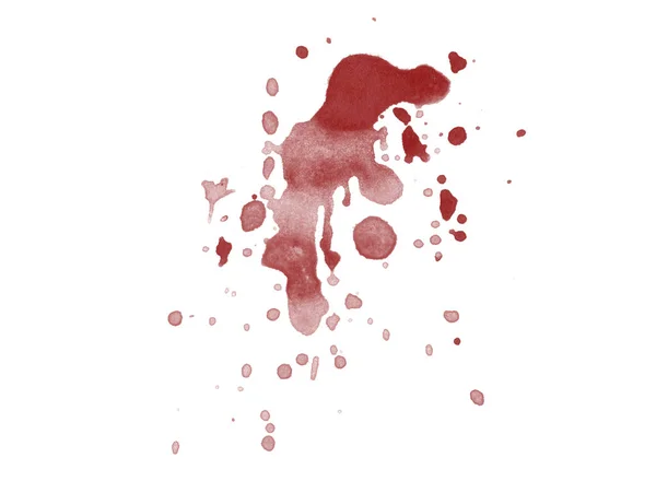 Mancha Salpicadura Sangre Roja Digitalmente Representada Aislada Sobre Fondo Blanco —  Fotos de Stock
