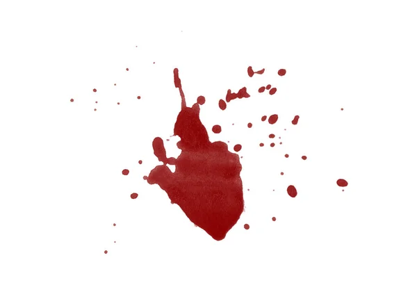 Digitálisan Kiolvasztott Vörös Vérfolt Elszigetelt Fehér Háttér — Stock Fotó