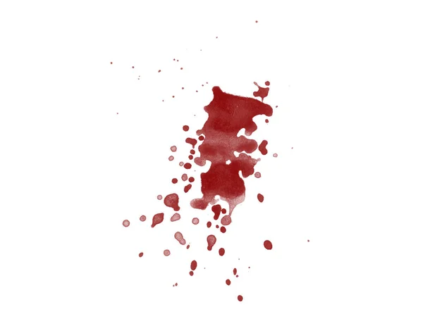Mancha Salpicadura Sangre Roja Digitalmente Representada Aislada Sobre Fondo Blanco —  Fotos de Stock