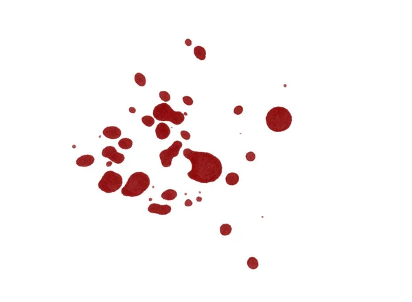 Digital Gerenderter Roter Blutspritzer Fleck Isoliert Auf Weißem Hintergrund — Stockfoto