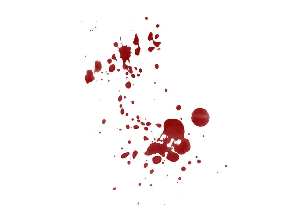 Digitally Rendered Red Blood Splatter Stain Isolated White Background — Stock Photo, Image