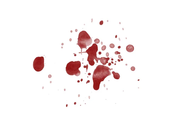 Digitaal Weergegeven Rode Bloedspetters Vlek Geïsoleerd Witte Achtergrond — Stockfoto