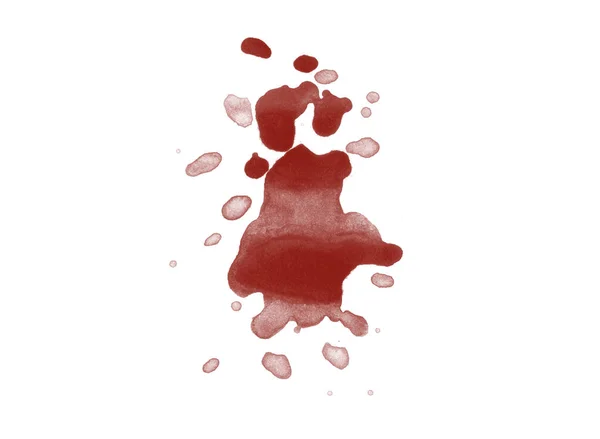 Digitálisan Kiolvasztott Vörös Vérfolt Elszigetelt Fehér Háttér — Stock Fotó
